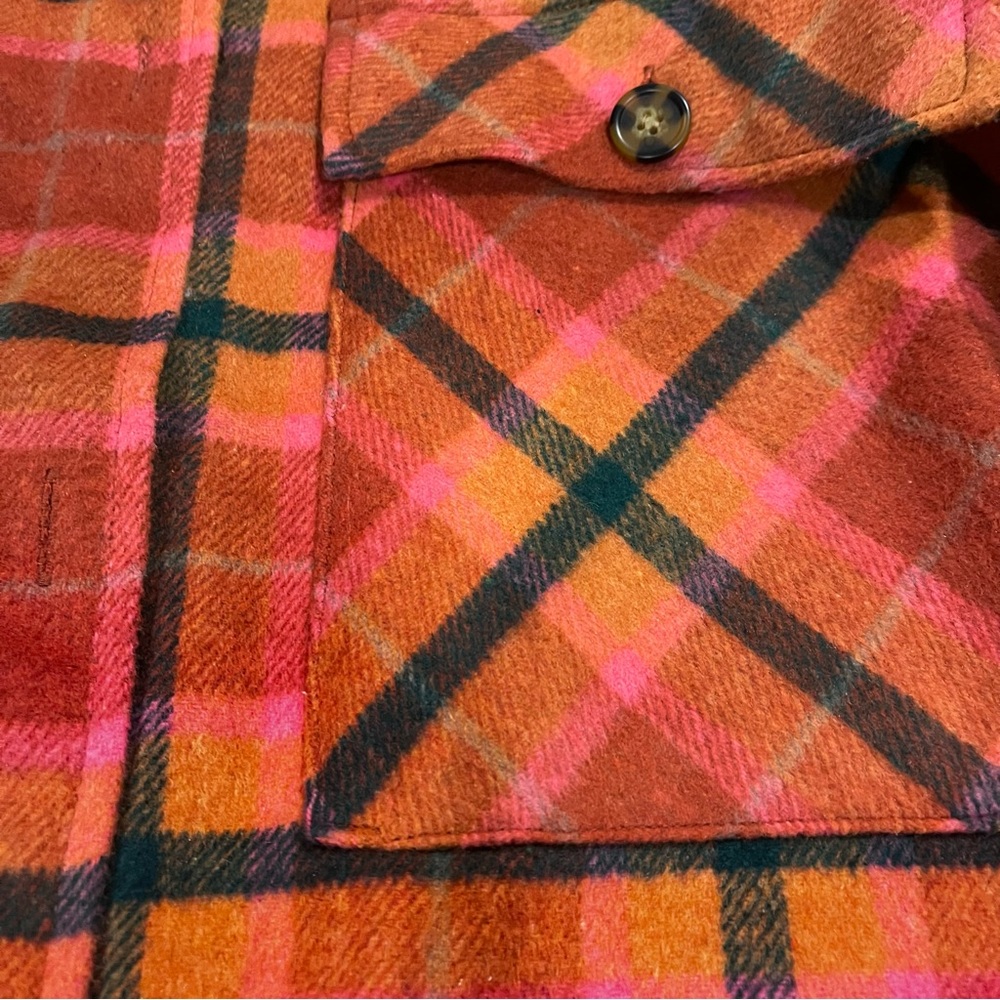 Wild fable orange and pink plaid oversize Shacket size medium